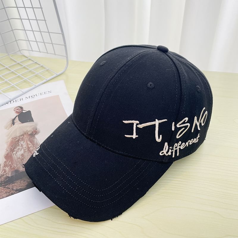 Embroidered Baseball Lettering Cap Distressed