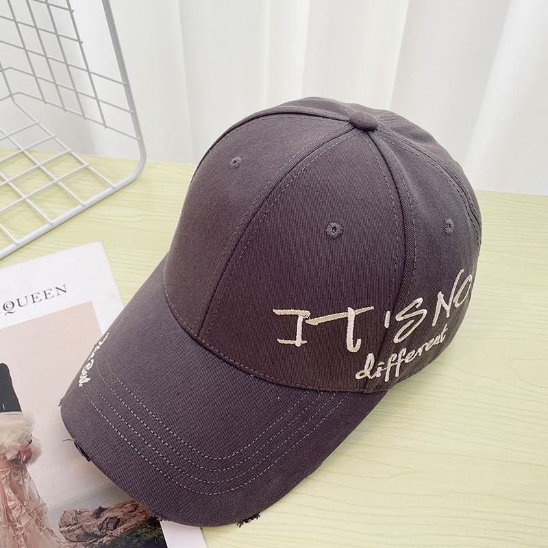 Embroidered Baseball Lettering Cap Distressed