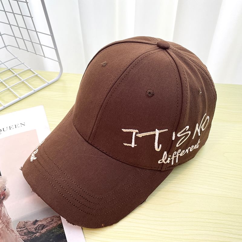 Embroidered Baseball Lettering Cap Distressed