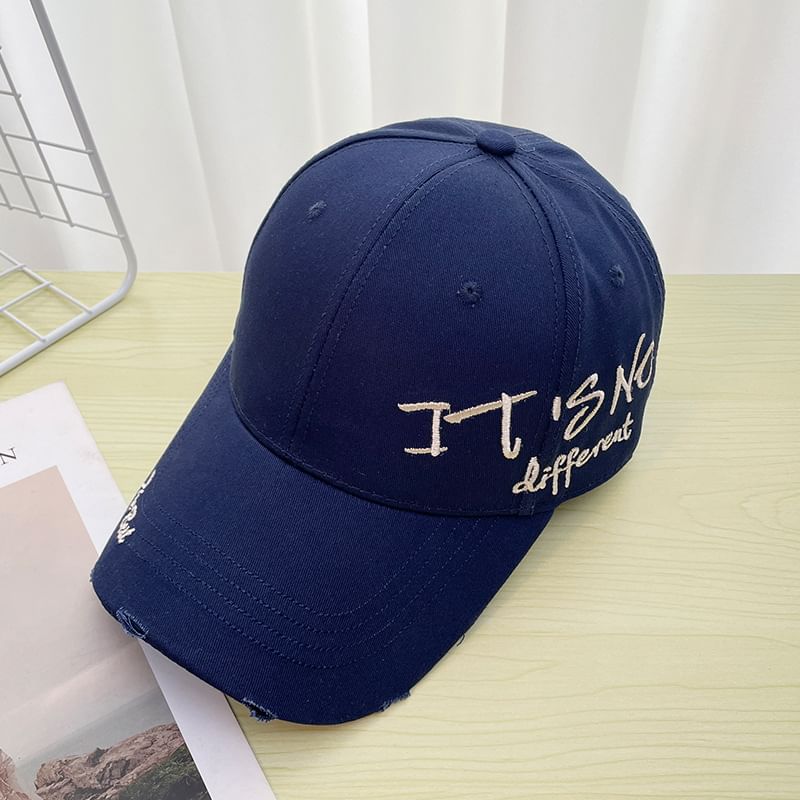 Embroidered Baseball Lettering Cap Distressed