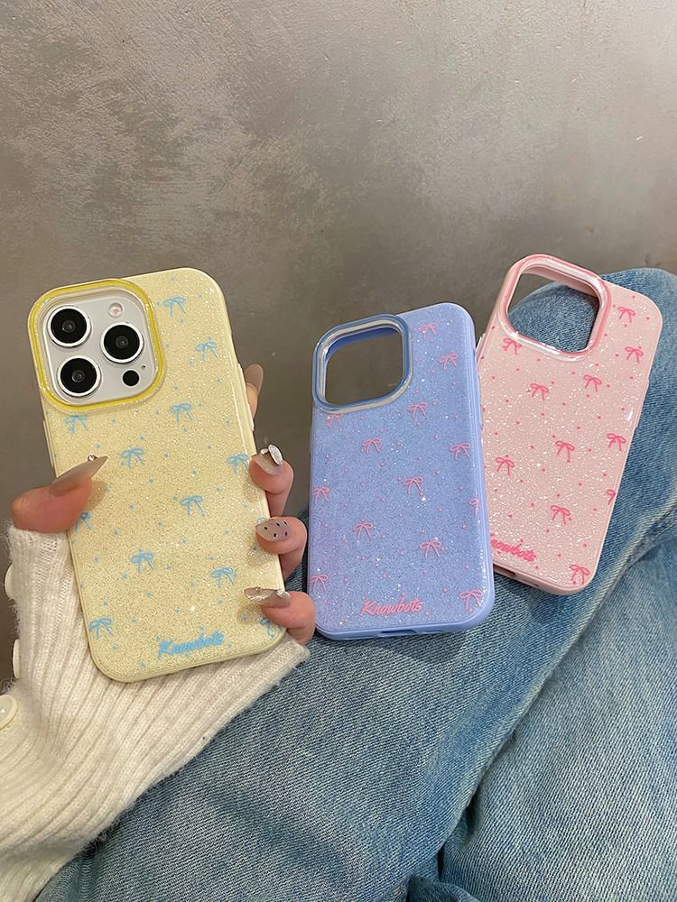 Case Phone Glitter Bow