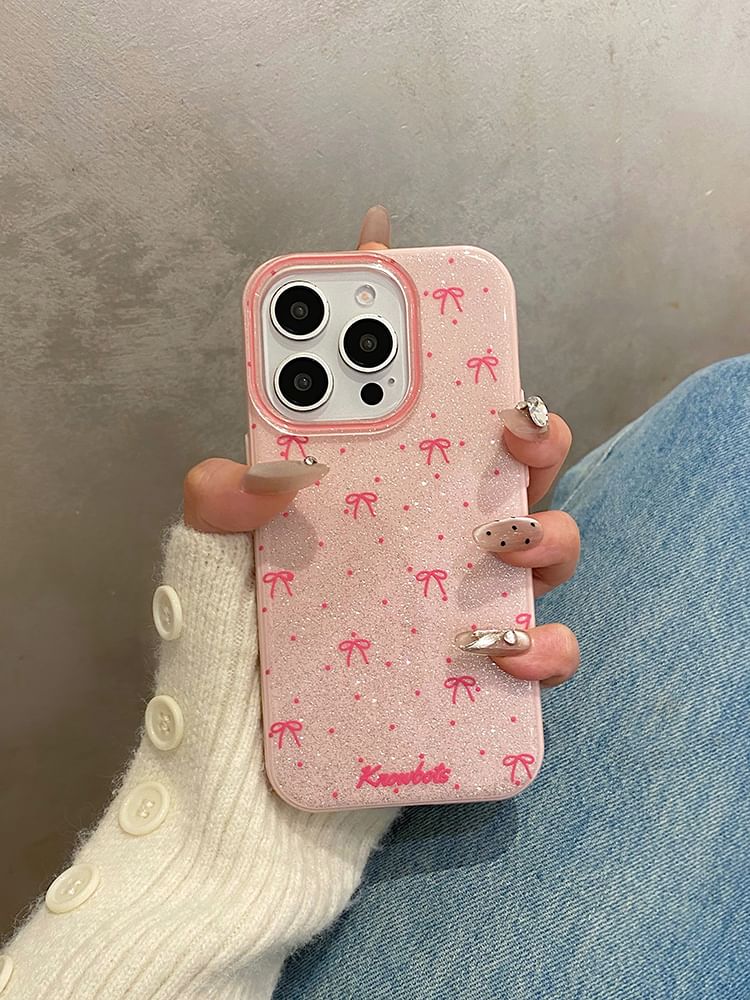 Case Phone Glitter Bow
