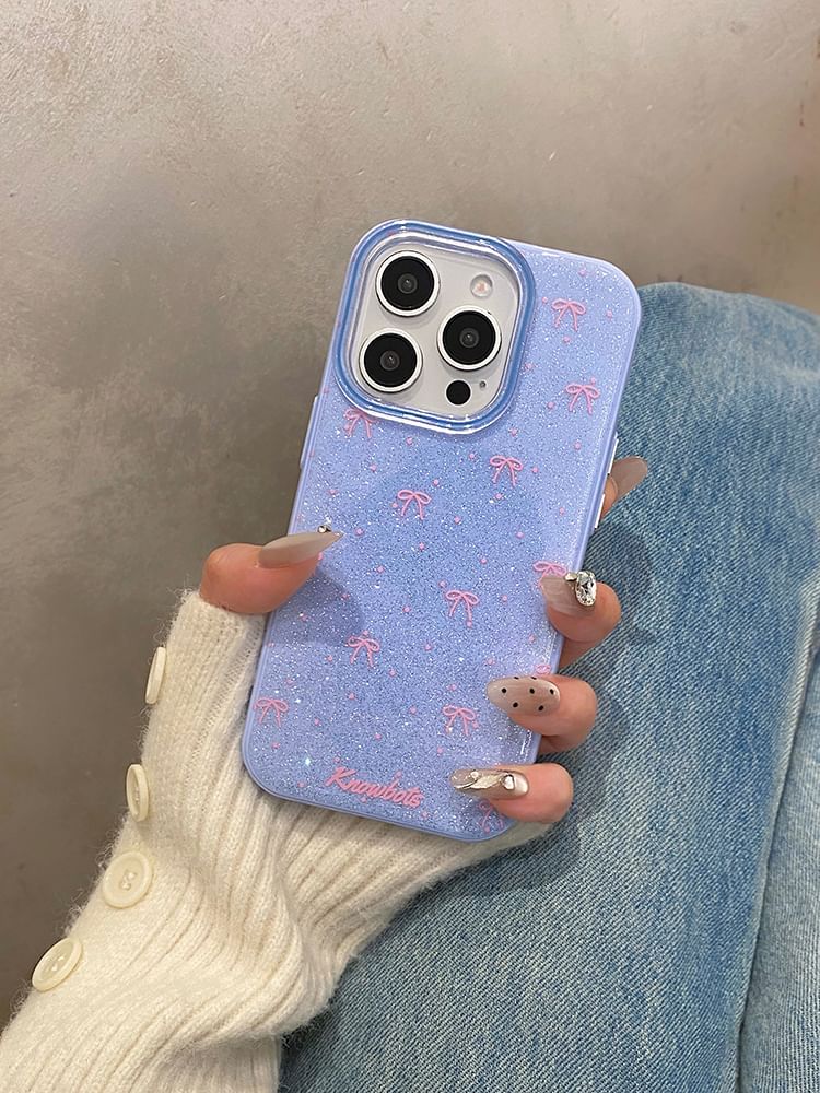 Case Phone Glitter Bow