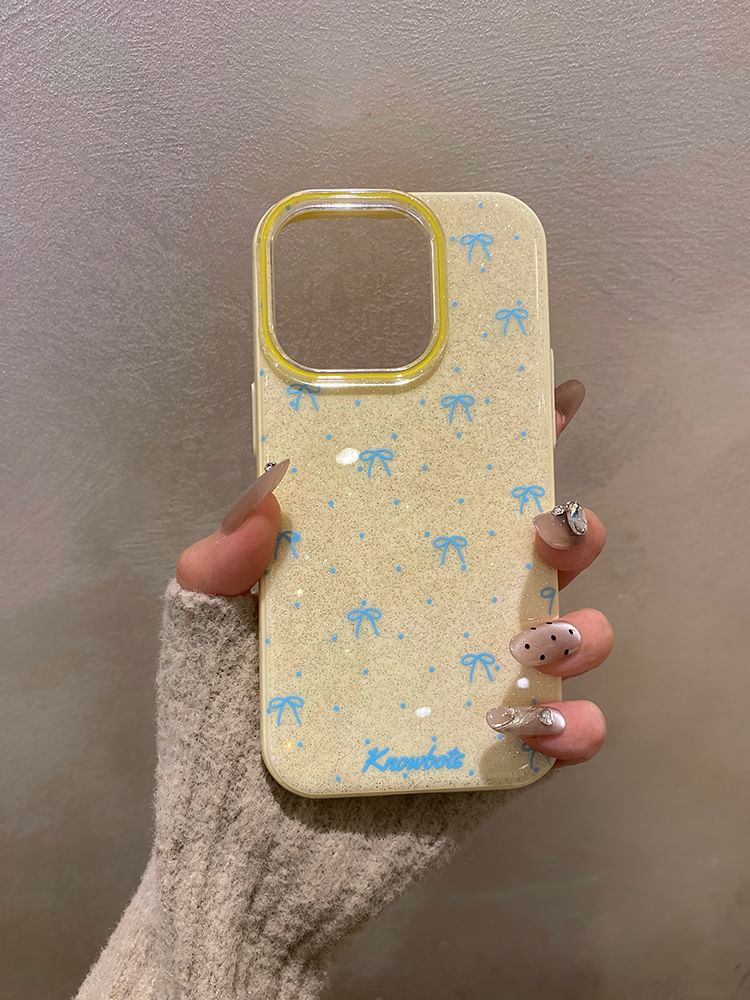 Case Phone Glitter Bow