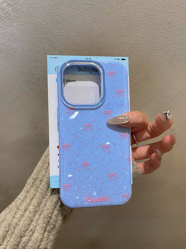 Case Phone Glitter Bow