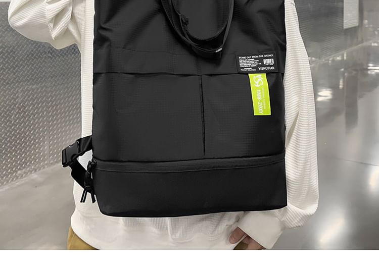 Applique Backpack Panel Nylon Tote