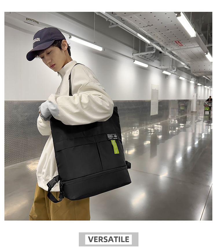 Applique Backpack Panel Nylon Tote