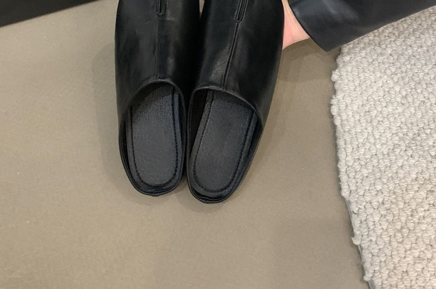 Mules Plain Faux Leather