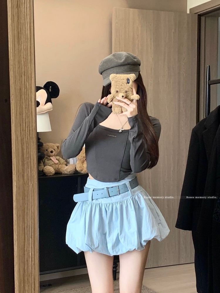 Skirt Belt Mini Waist High Set: Plain + Paperbag