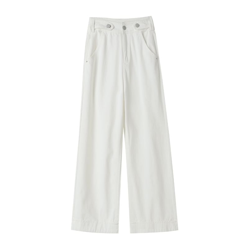 Waist Wide Jeans Cropped Leg (Various Washed Designs) High