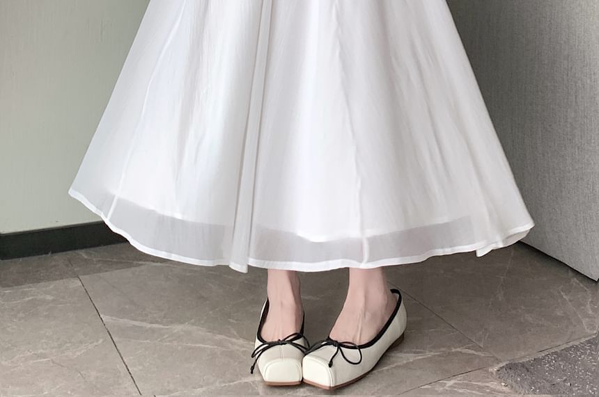 High A-Line Midi Mesh Rise Skirt Plain