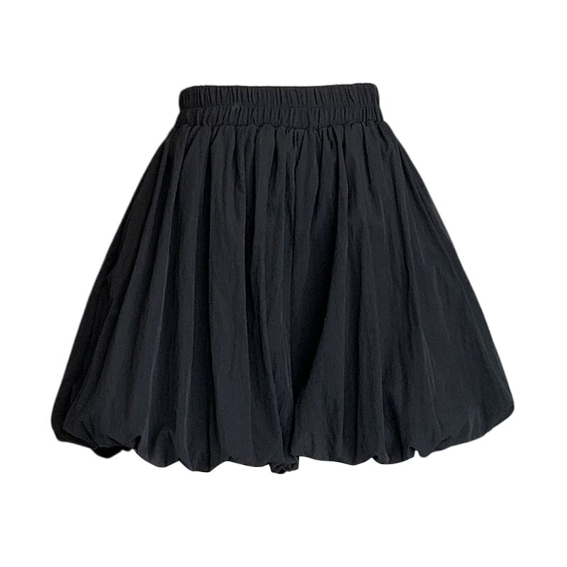 High Paperbag Skort Plain Mini Waist