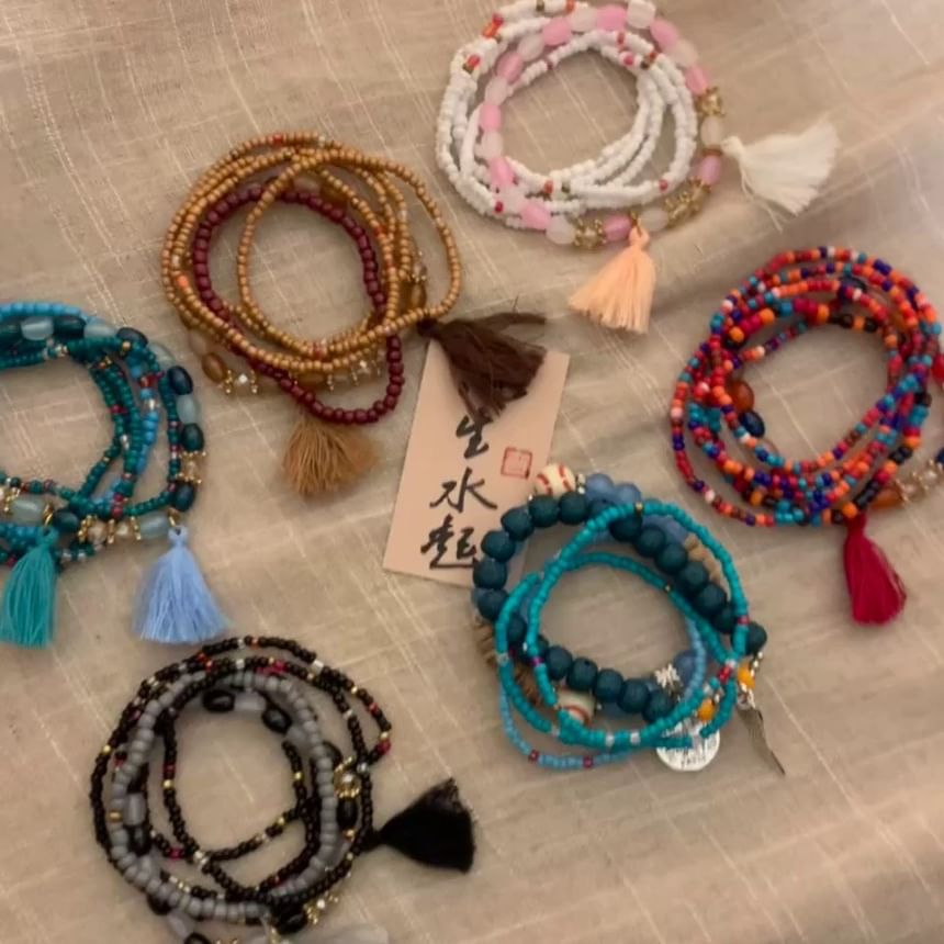 (Various Bead Designs) Tassel Bracelet