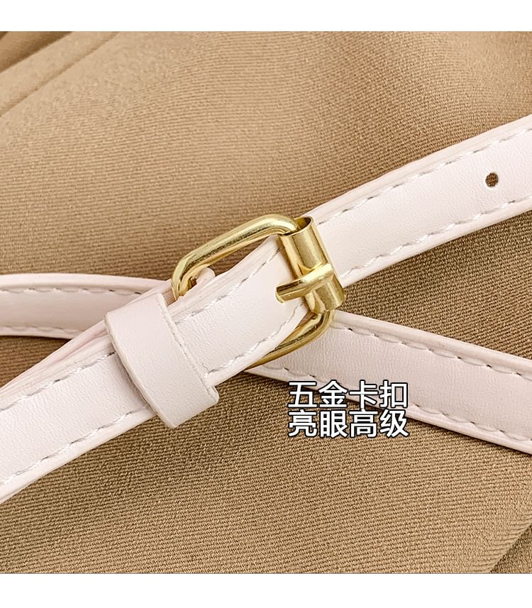 Crossbody Woven Bag Flap Faux Leather