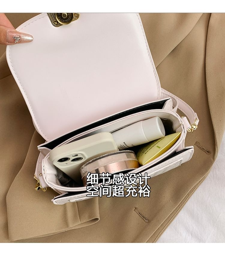 Crossbody Woven Bag Flap Faux Leather