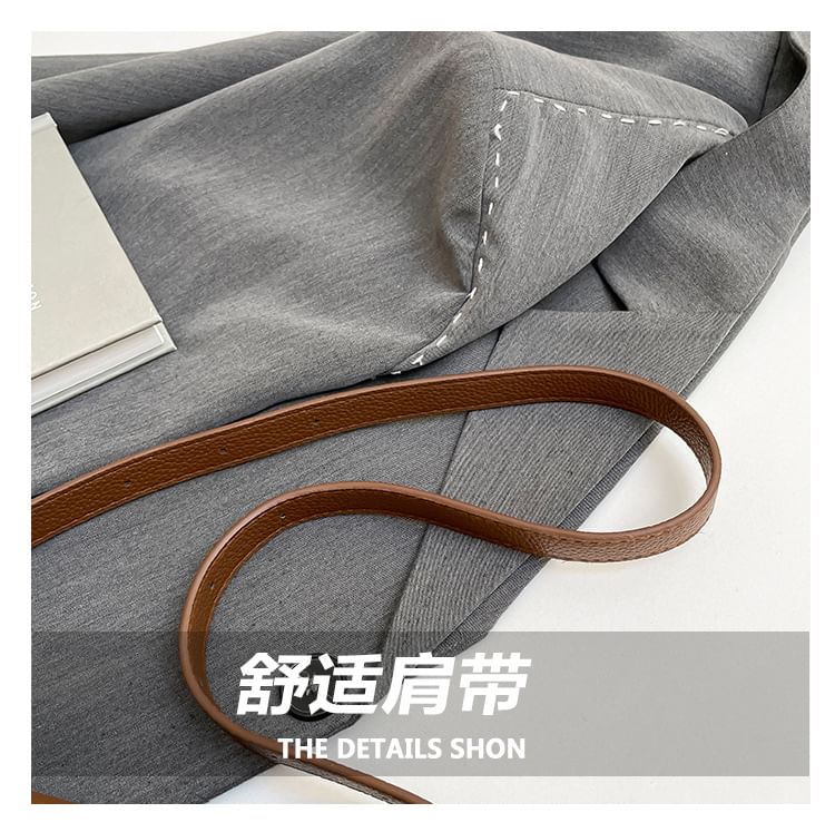 Faux Crossbody Leather Bag Flap