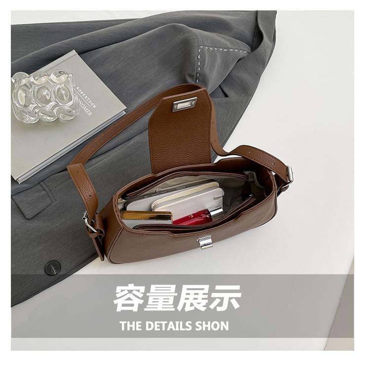 Faux Crossbody Leather Bag Flap