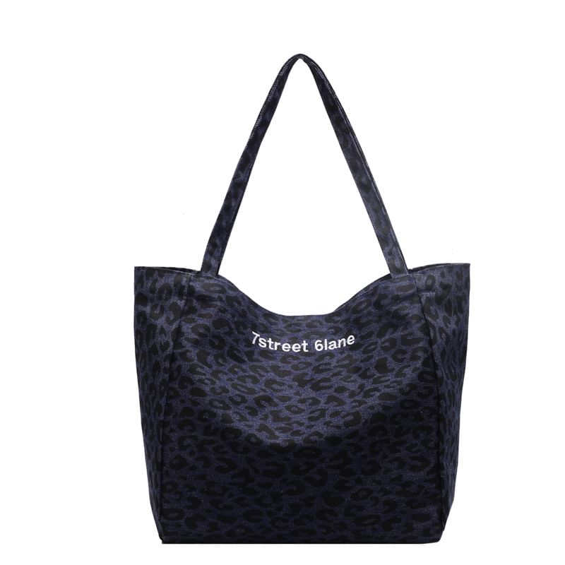 Leopard Tote Bag Print Denim