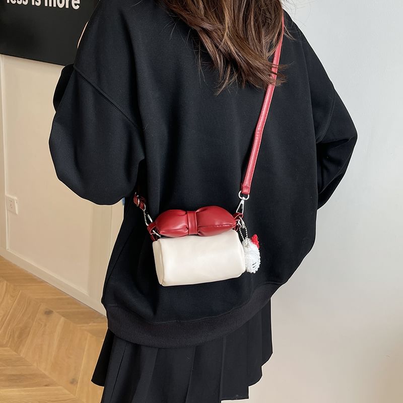 Cylinder Bag Accent Crossbody Bow
