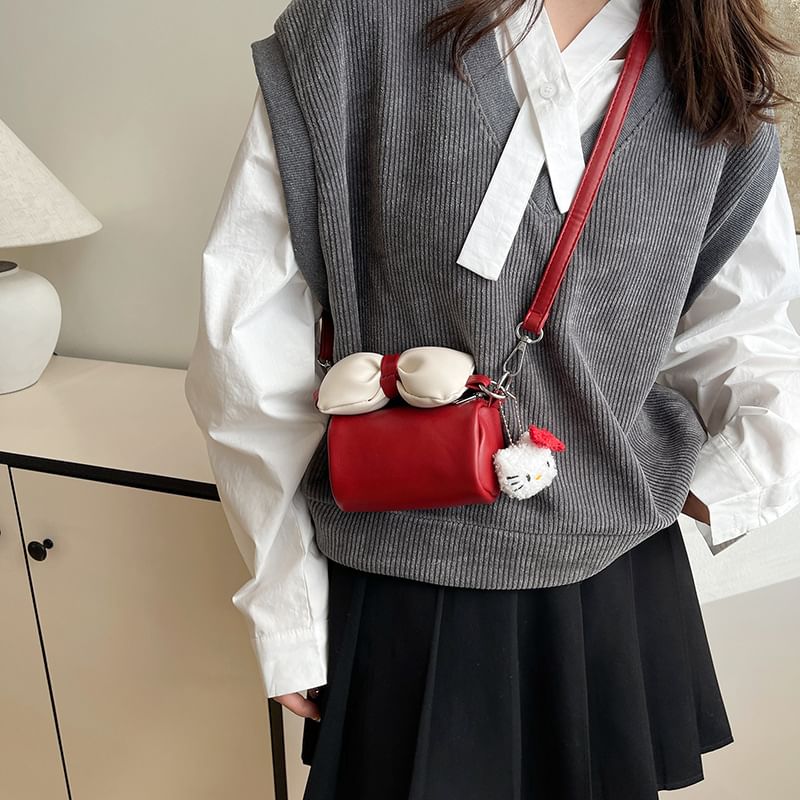 Cylinder Bag Accent Crossbody Bow