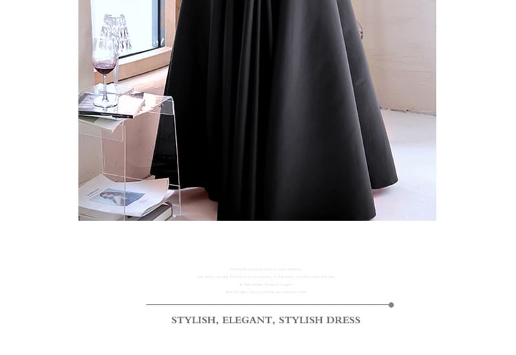 Sleeveless A-Line Plain Gown Evening Bow One-Shoulder