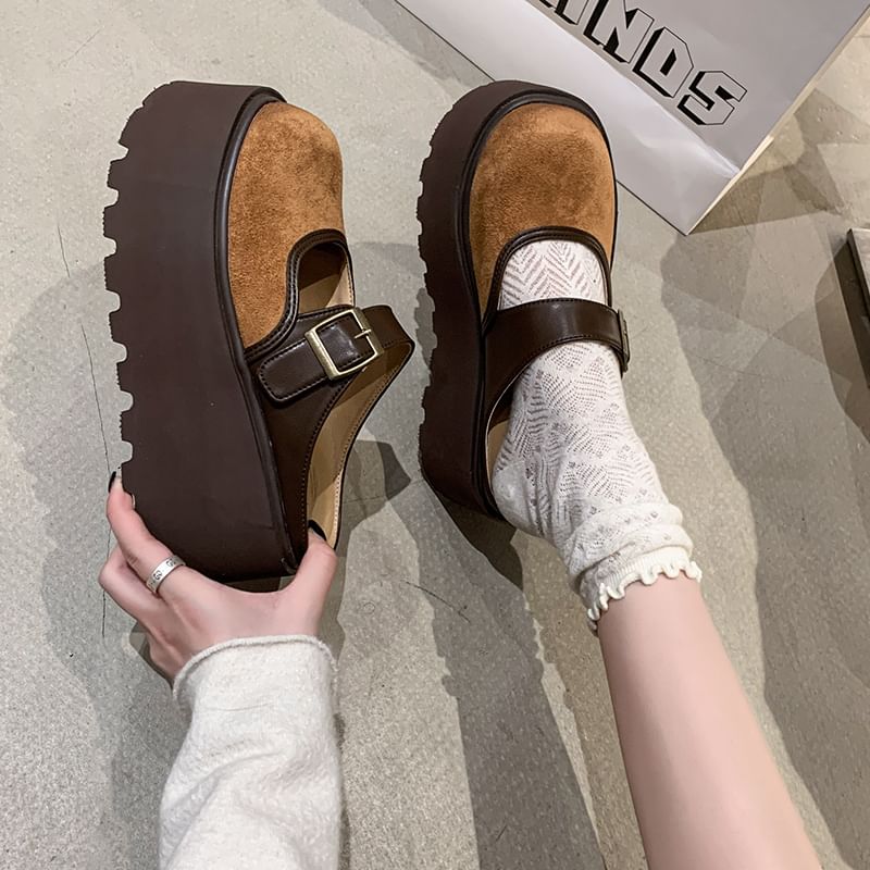 Buckled Jane Platform Mules Tone Two Mary