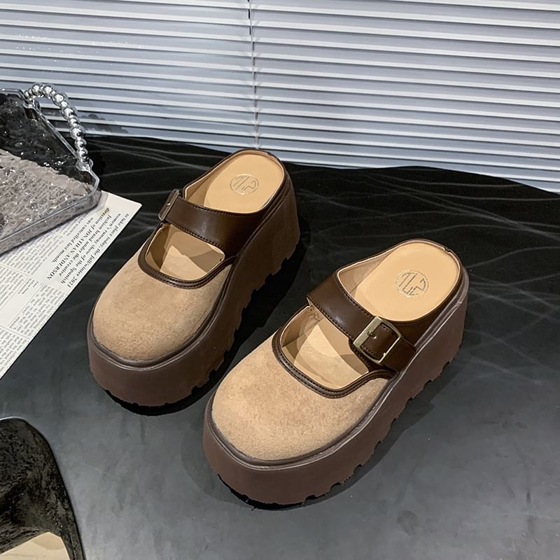 Buckled Jane Platform Mules Tone Two Mary