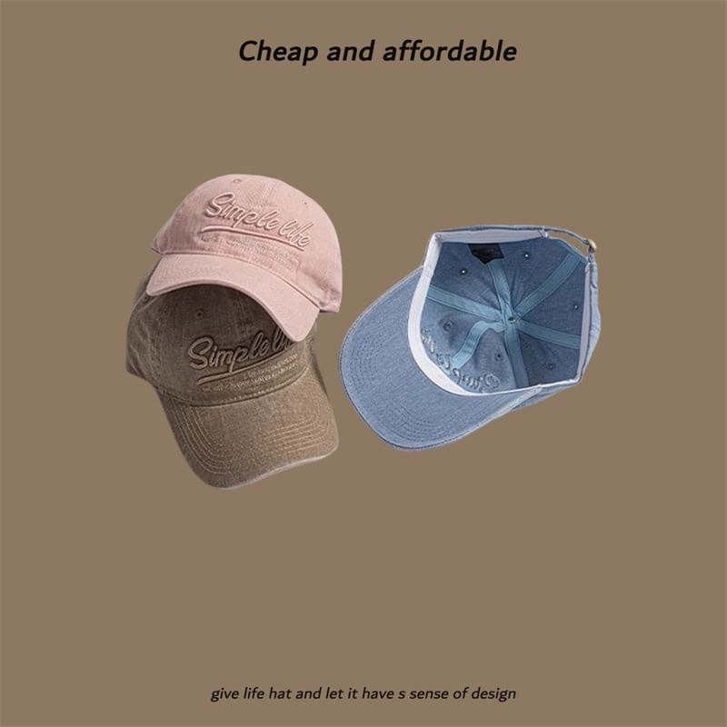 Washed Embroidered Letter Cap