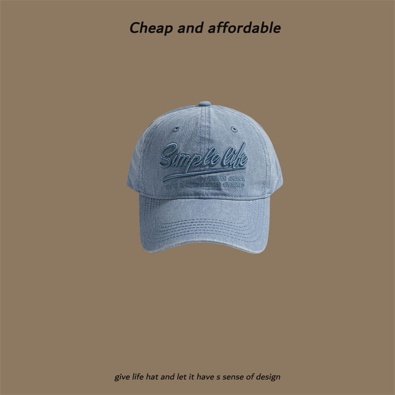 Washed Embroidered Letter Cap