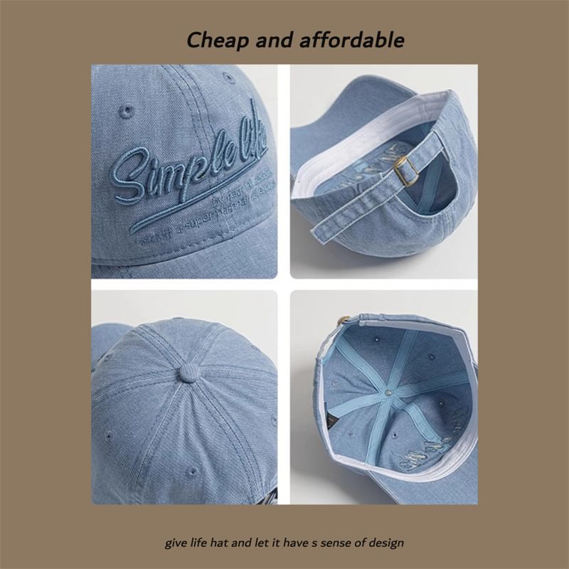 Washed Embroidered Letter Cap