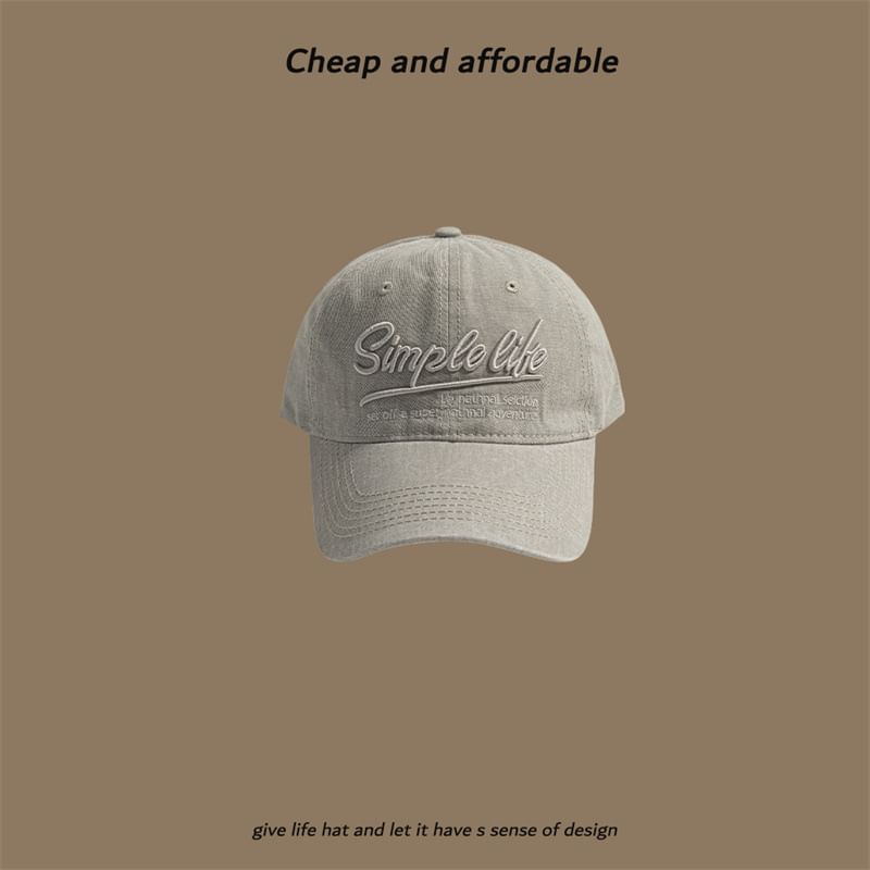 Washed Embroidered Letter Cap