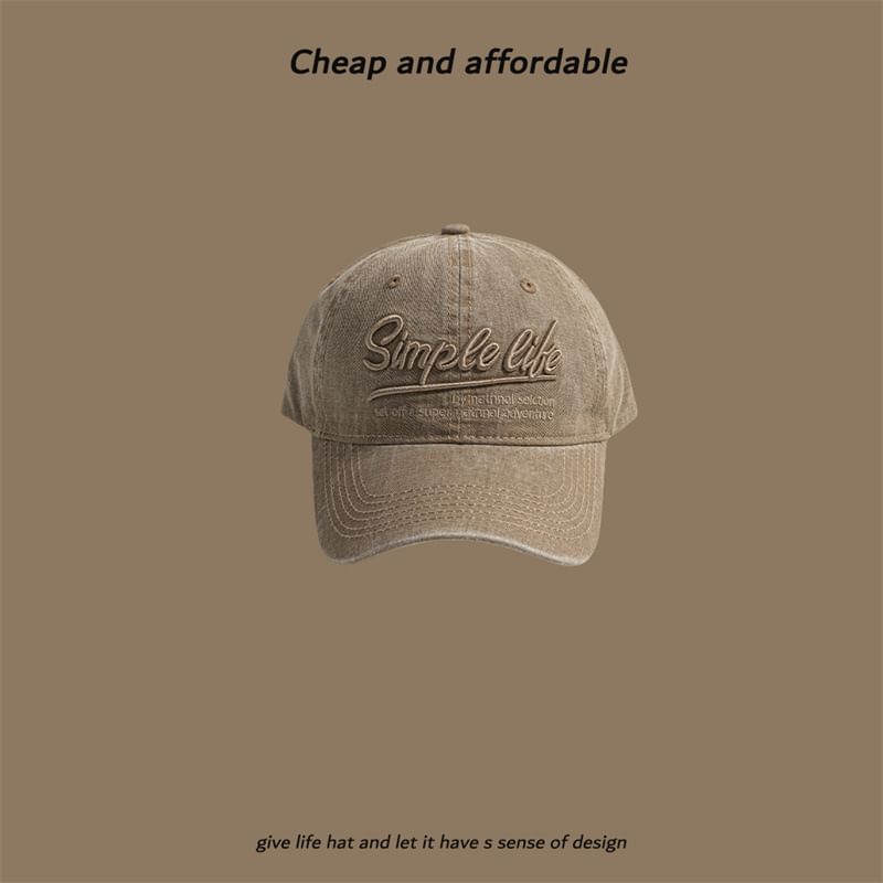 Washed Embroidered Letter Cap