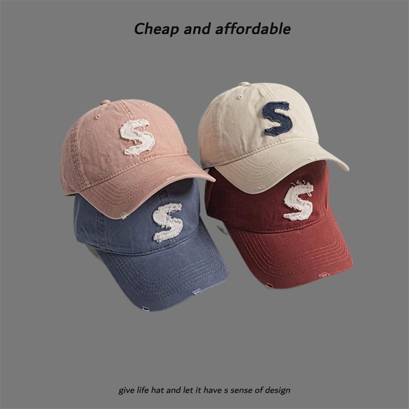 Applique Cap Letter Distressed