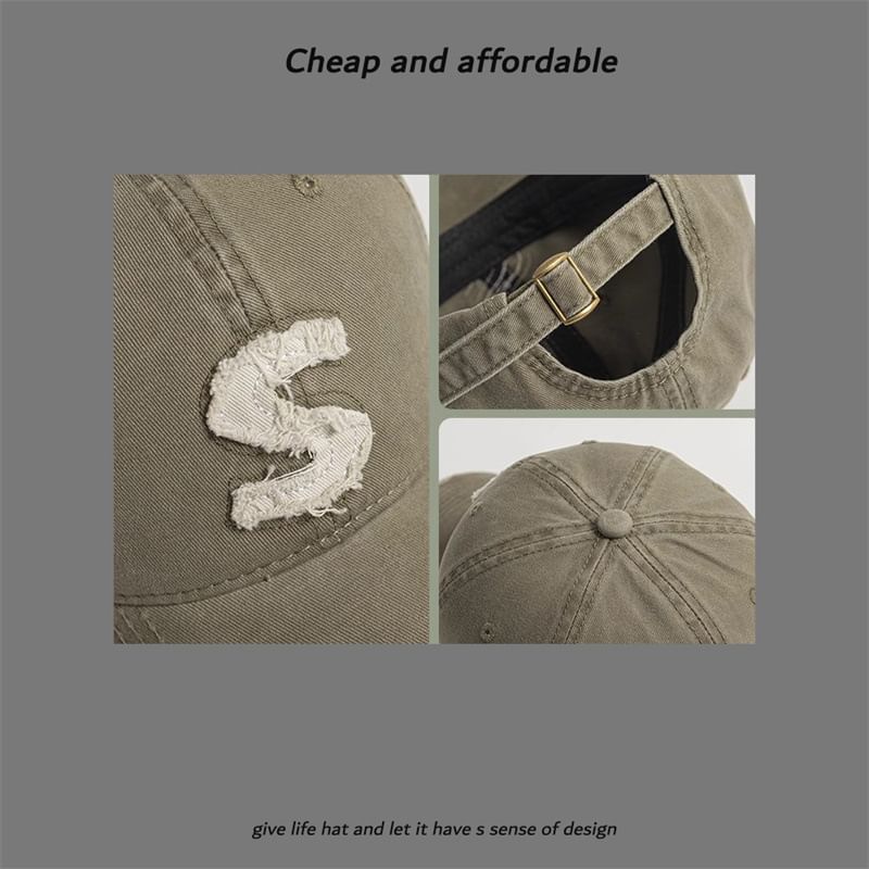 Applique Cap Letter Distressed