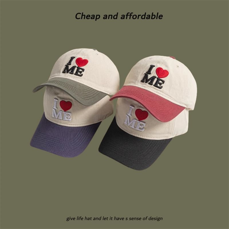 Heart Two-Tone Cap Embroidered