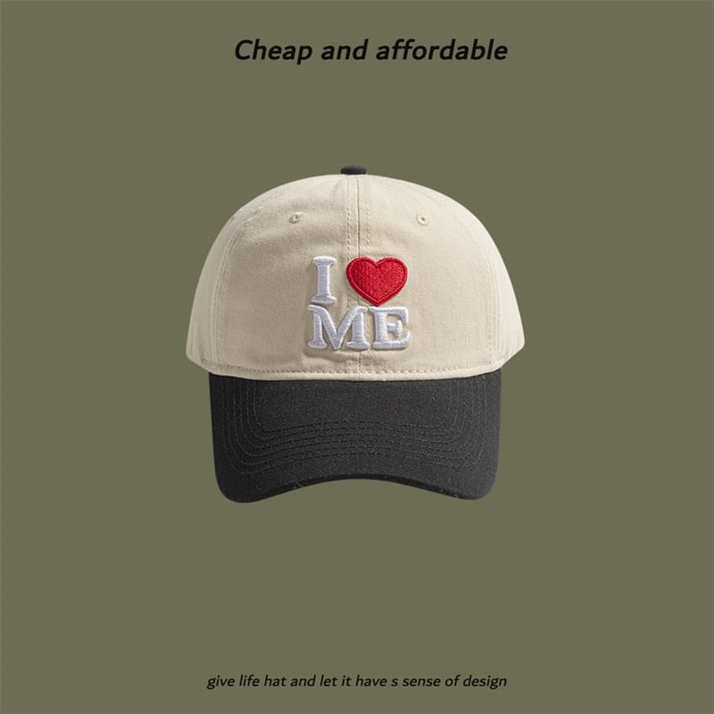 Heart Two-Tone Cap Embroidered