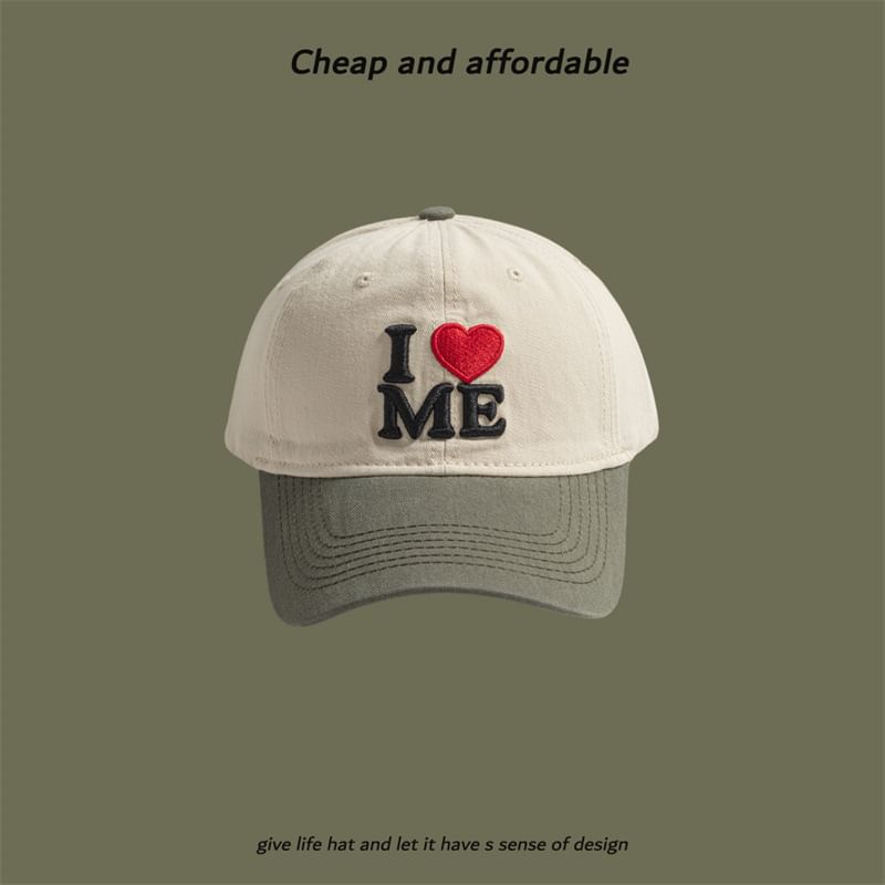Heart Two-Tone Cap Embroidered