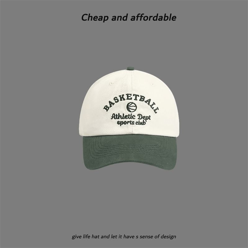 Letter Embroidered Cap Two-Tone