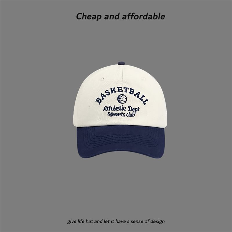 Letter Embroidered Cap Two-Tone