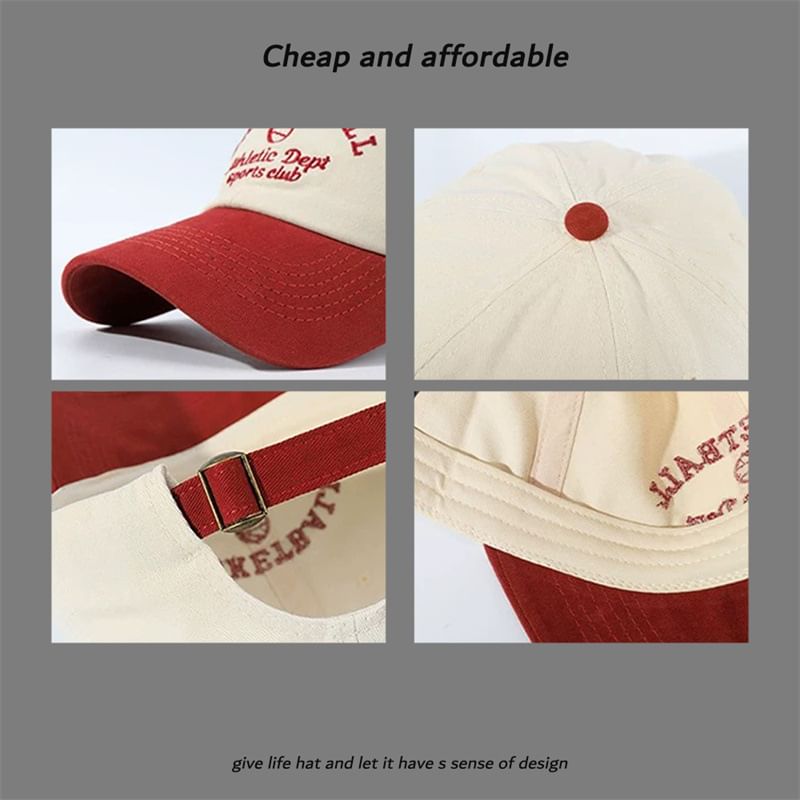 Letter Embroidered Cap Two-Tone