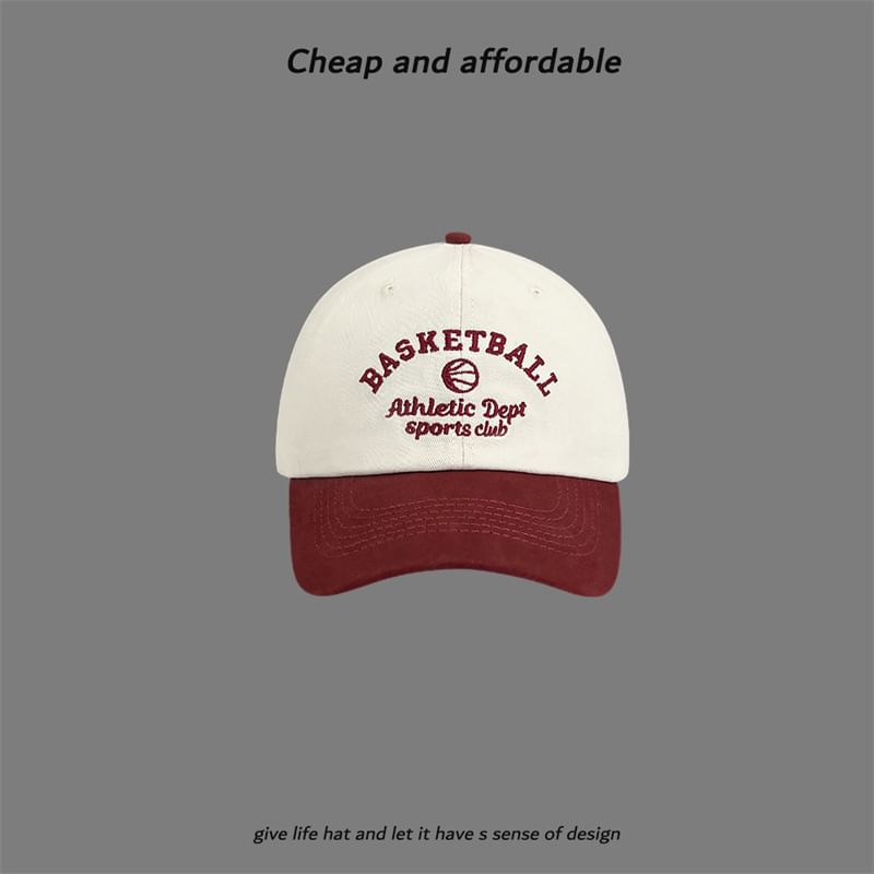 Letter Embroidered Cap Two-Tone