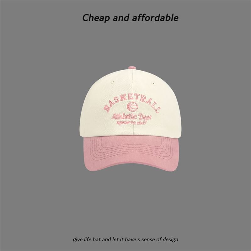 Letter Embroidered Cap Two-Tone