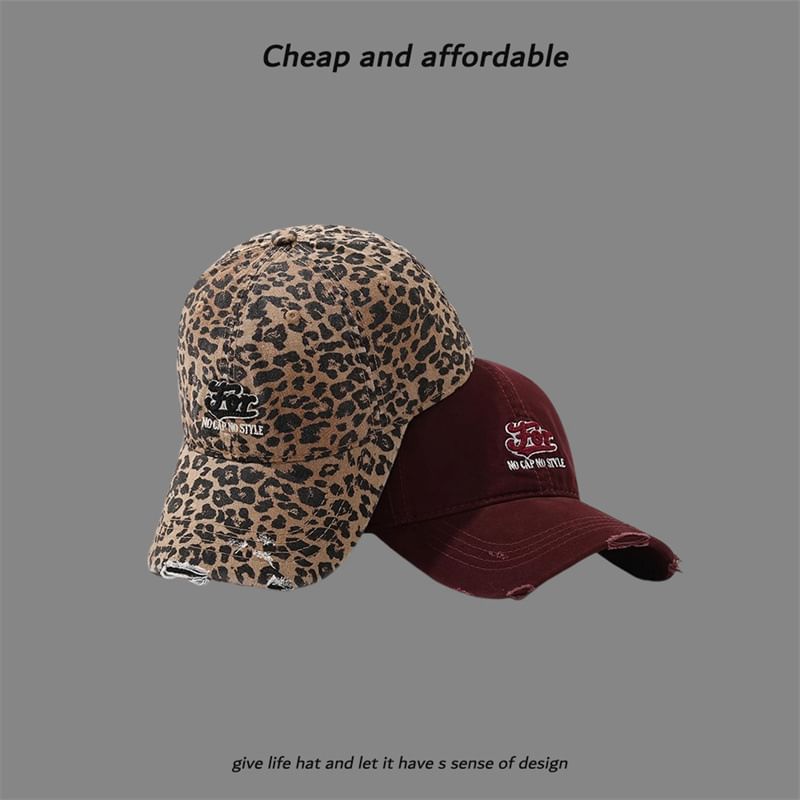 Embroidered Letter Distressed Cap