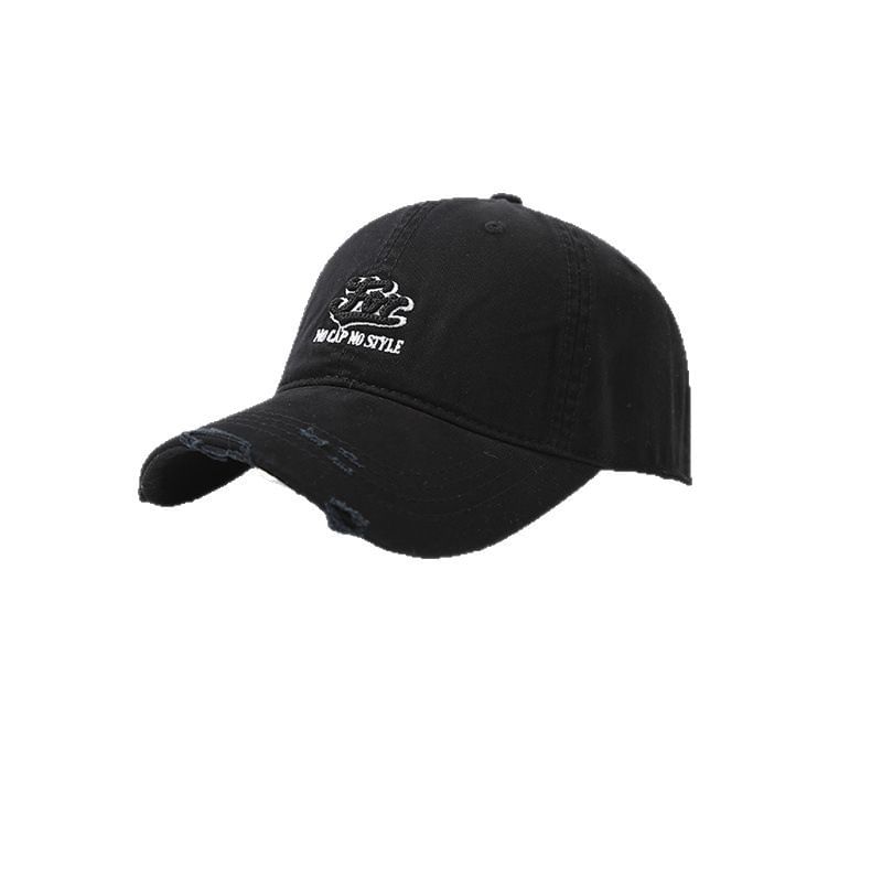 Embroidered Letter Distressed Cap