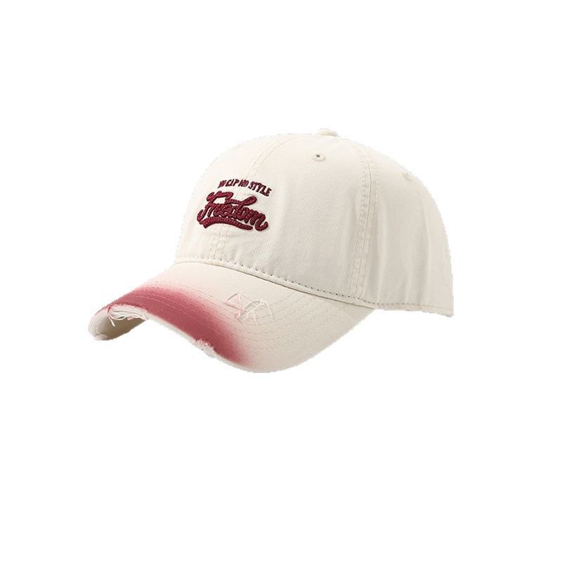 Washed Cap Letter Embroidered Distressed
