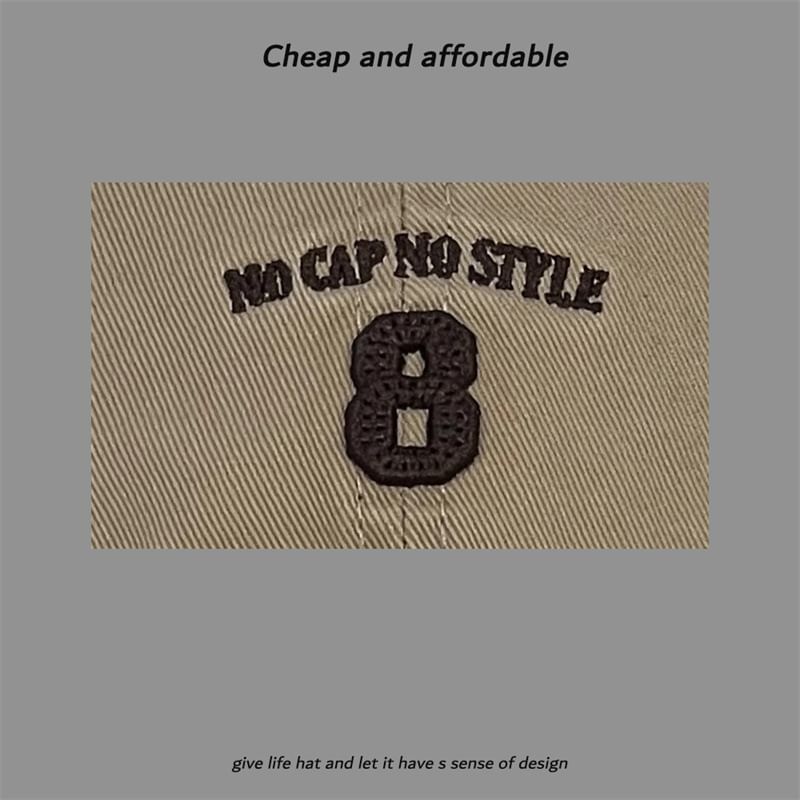 Distressed Cap Washed Embroidered Number