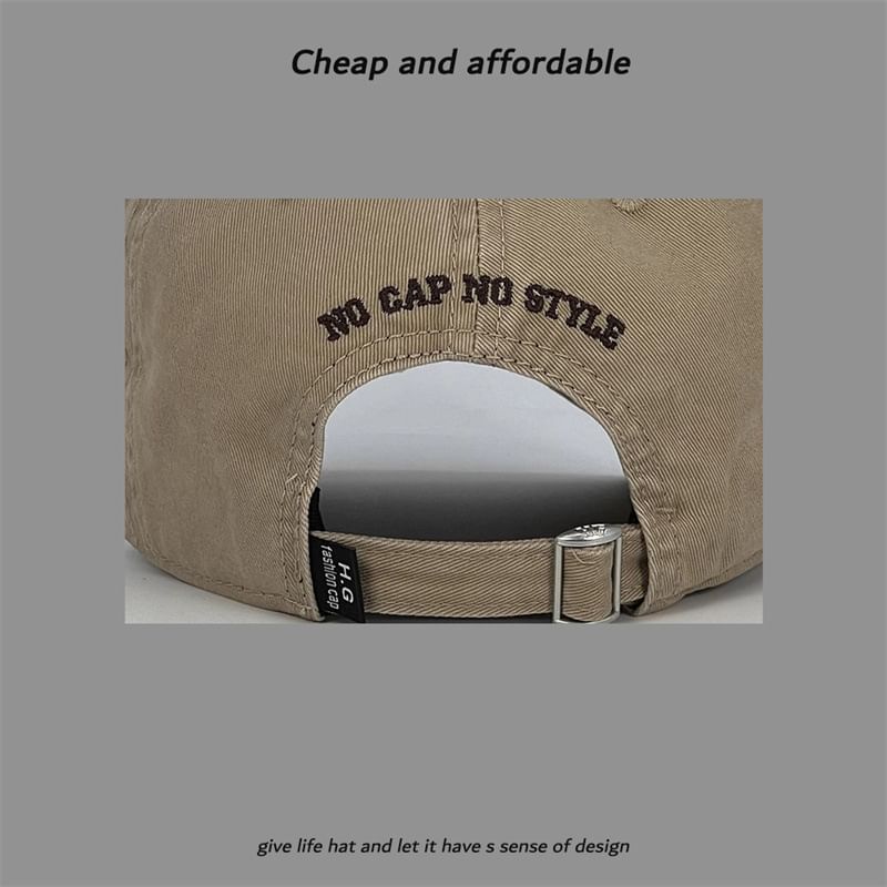 Distressed Cap Washed Embroidered Number