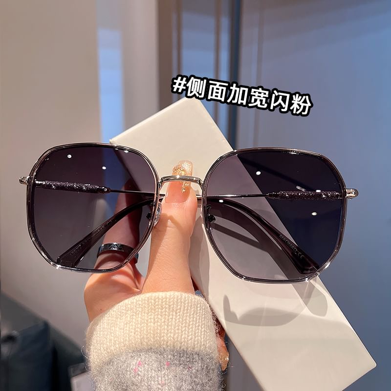 Round Glitter Frame Sunglasses