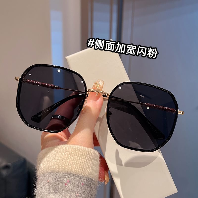 Round Glitter Frame Sunglasses