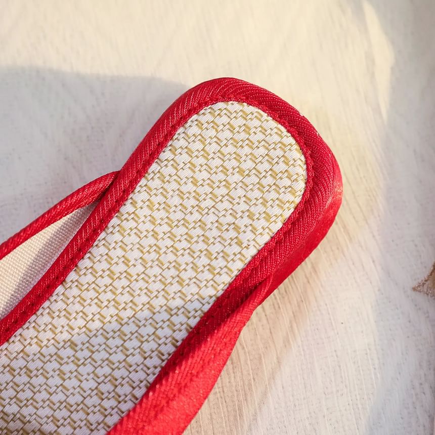 Faux Mules Pearl Embroidered